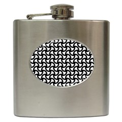 Grid Pattern Background Geometric Hip Flask (6 Oz) by Sapixe