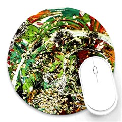 April   Birds Of Paradise 5 Round Mousepads by bestdesignintheworld