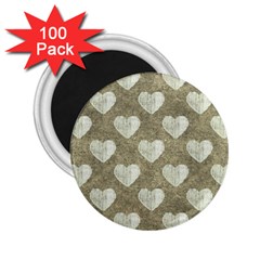 Hearts Motif Pattern 2 25  Magnets (100 Pack)  by dflcprints