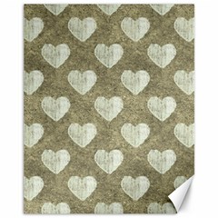 Hearts Motif Pattern Canvas 11  X 14   by dflcprints