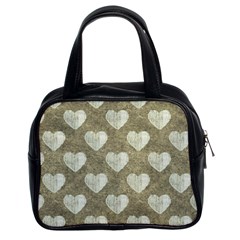 Hearts Motif Pattern Classic Handbags (2 Sides) by dflcprints