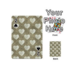 Hearts Motif Pattern Playing Cards 54 (mini)  by dflcprints