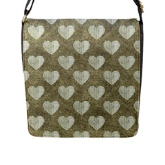 Hearts Motif Pattern Flap Messenger Bag (l)  by dflcprints