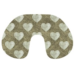 Hearts Motif Pattern Travel Neck Pillows by dflcprints