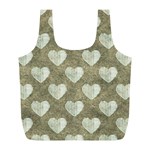 Hearts Motif Pattern Full Print Recycle Bags (L)  Front