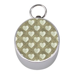 Hearts Motif Pattern Mini Silver Compasses by dflcprints