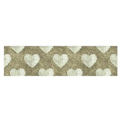 Hearts Motif Pattern Satin Scarf (oblong)