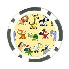 Group Of Animals Graphic Poker Chip Card Guard by Sapixe