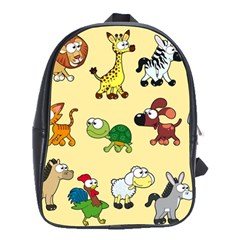 Group Of Animals Graphic School Bag (large) by Sapixe