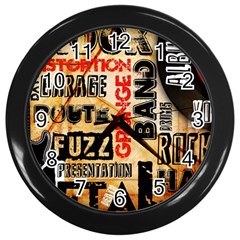 Guitar Typography Wall Clocks (black) by Sapixe