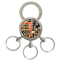 Guitar Typography 3-ring Key Chains by Sapixe