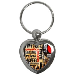 Guitar Typography Key Chains (heart)  by Sapixe