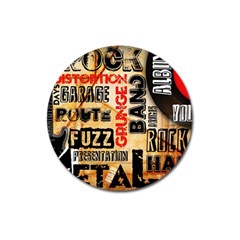 Guitar Typography Magnet 3  (round) by Sapixe