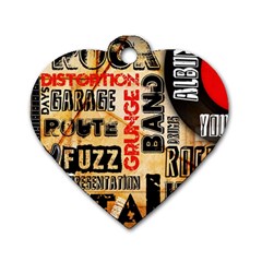 Guitar Typography Dog Tag Heart (two Sides) by Sapixe