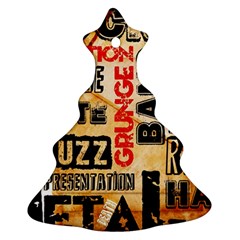 Guitar Typography Christmas Tree Ornament (two Sides) by Sapixe