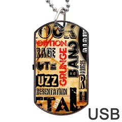 Guitar Typography Dog Tag Usb Flash (two Sides) by Sapixe