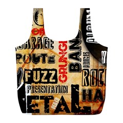 Guitar Typography Full Print Recycle Bags (l)  by Sapixe