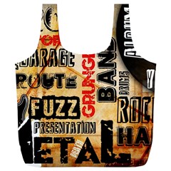 Guitar Typography Full Print Recycle Bags (l)  by Sapixe