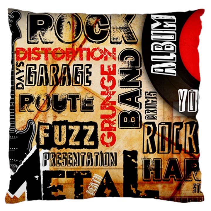 Guitar Typography Standard Flano Cushion Case (One Side)