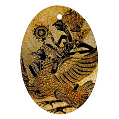 Golden Colorful The Beautiful Of Art Indonesian Batik Pattern Ornament (oval) by Sapixe