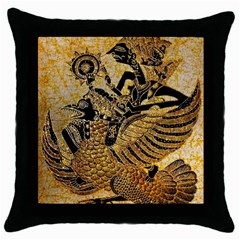 Golden Colorful The Beautiful Of Art Indonesian Batik Pattern Throw Pillow Case (black) by Sapixe