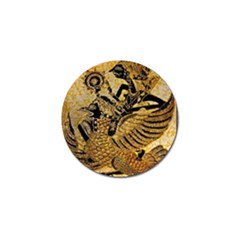 Golden Colorful The Beautiful Of Art Indonesian Batik Pattern Golf Ball Marker by Sapixe