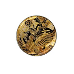 Golden Colorful The Beautiful Of Art Indonesian Batik Pattern Hat Clip Ball Marker by Sapixe