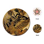 Golden Colorful The Beautiful Of Art Indonesian Batik Pattern Playing Cards (Round)  Front