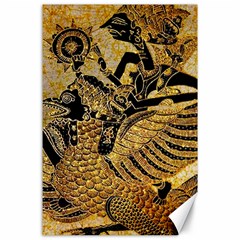 Golden Colorful The Beautiful Of Art Indonesian Batik Pattern Canvas 24  X 36  by Sapixe