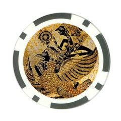 Golden Colorful The Beautiful Of Art Indonesian Batik Pattern Poker Chip Card Guard by Sapixe