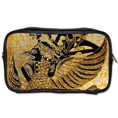 Golden Colorful The Beautiful Of Art Indonesian Batik Pattern Toiletries Bags by Sapixe