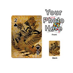 Golden Colorful The Beautiful Of Art Indonesian Batik Pattern Playing Cards 54 (mini)  by Sapixe