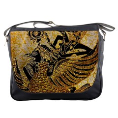 Golden Colorful The Beautiful Of Art Indonesian Batik Pattern Messenger Bags by Sapixe