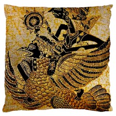 Golden Colorful The Beautiful Of Art Indonesian Batik Pattern Large Cushion Case (two Sides) by Sapixe