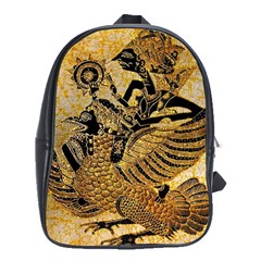 Golden Colorful The Beautiful Of Art Indonesian Batik Pattern School Bag (xl) by Sapixe