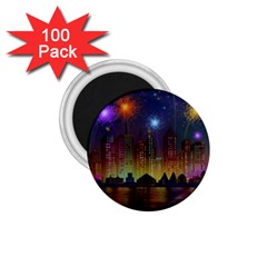 Happy Birthday Independence Day Celebration In New York City Night Fireworks Us 1 75  Magnets (100 Pack)  by Sapixe