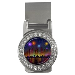 Happy Birthday Independence Day Celebration In New York City Night Fireworks Us Money Clips (cz)  by Sapixe