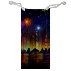 Happy Birthday Independence Day Celebration In New York City Night Fireworks Us Jewelry Bag by Sapixe