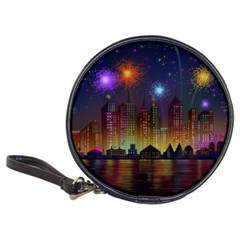 Happy Birthday Independence Day Celebration In New York City Night Fireworks Us Classic 20-cd Wallets by Sapixe