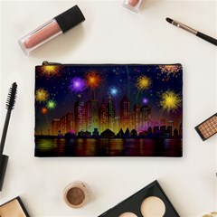 Happy Birthday Independence Day Celebration In New York City Night Fireworks Us Cosmetic Bag (medium)  by Sapixe