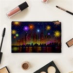 Happy Birthday Independence Day Celebration In New York City Night Fireworks Us Cosmetic Bag (Medium)  Back