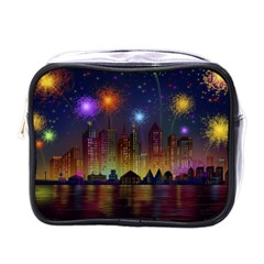 Happy Birthday Independence Day Celebration In New York City Night Fireworks Us Mini Toiletries Bags by Sapixe