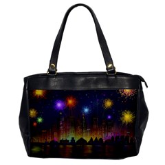 Happy Birthday Independence Day Celebration In New York City Night Fireworks Us Office Handbags by Sapixe