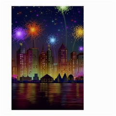 Happy Birthday Independence Day Celebration In New York City Night Fireworks Us Small Garden Flag (two Sides) by Sapixe