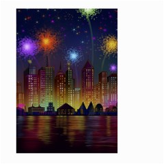 Happy Birthday Independence Day Celebration In New York City Night Fireworks Us Large Garden Flag (two Sides) by Sapixe