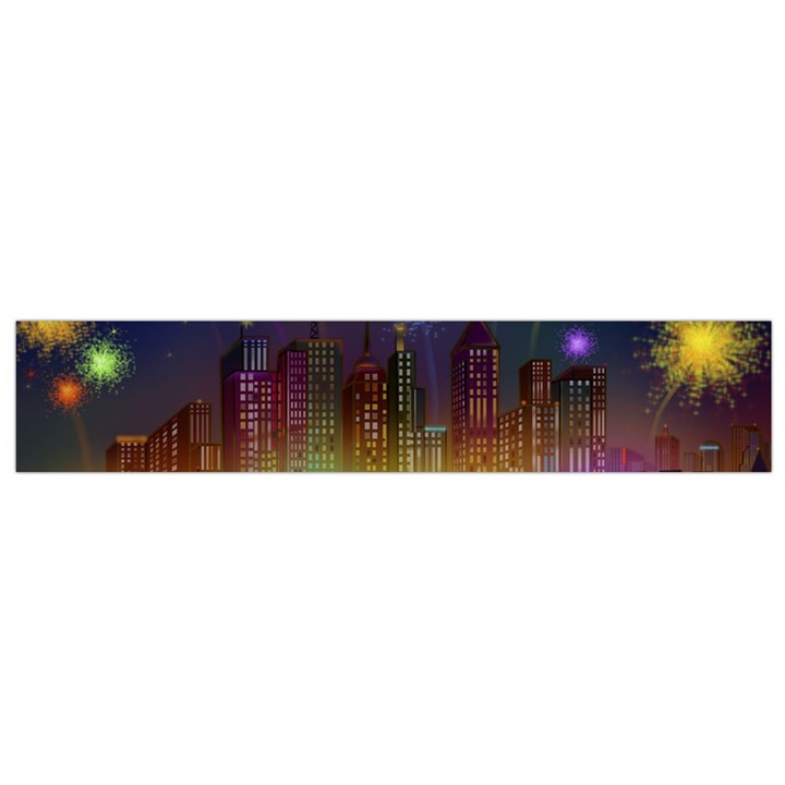 Happy Birthday Independence Day Celebration In New York City Night Fireworks Us Small Flano Scarf