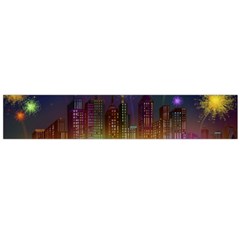 Happy Birthday Independence Day Celebration In New York City Night Fireworks Us Large Flano Scarf  by Sapixe