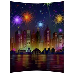 Happy Birthday Independence Day Celebration In New York City Night Fireworks Us Back Support Cushion by Sapixe