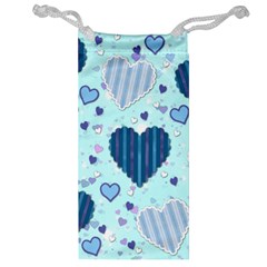 Hearts Pattern Paper Wallpaper Jewelry Bag by Sapixe