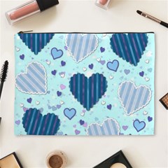 Hearts Pattern Paper Wallpaper Cosmetic Bag (xl) by Sapixe